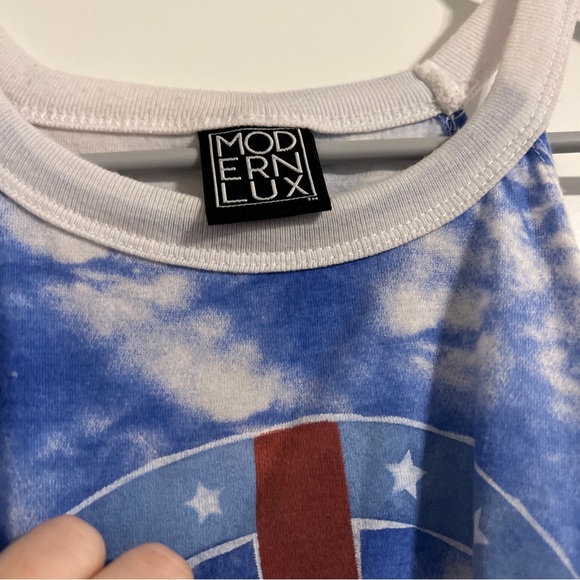 Modern Lux Beach Lake Peace Sign Hippie Tie Dye Sky Tank Top Cover Up Women’s S - Picture 4 of 7